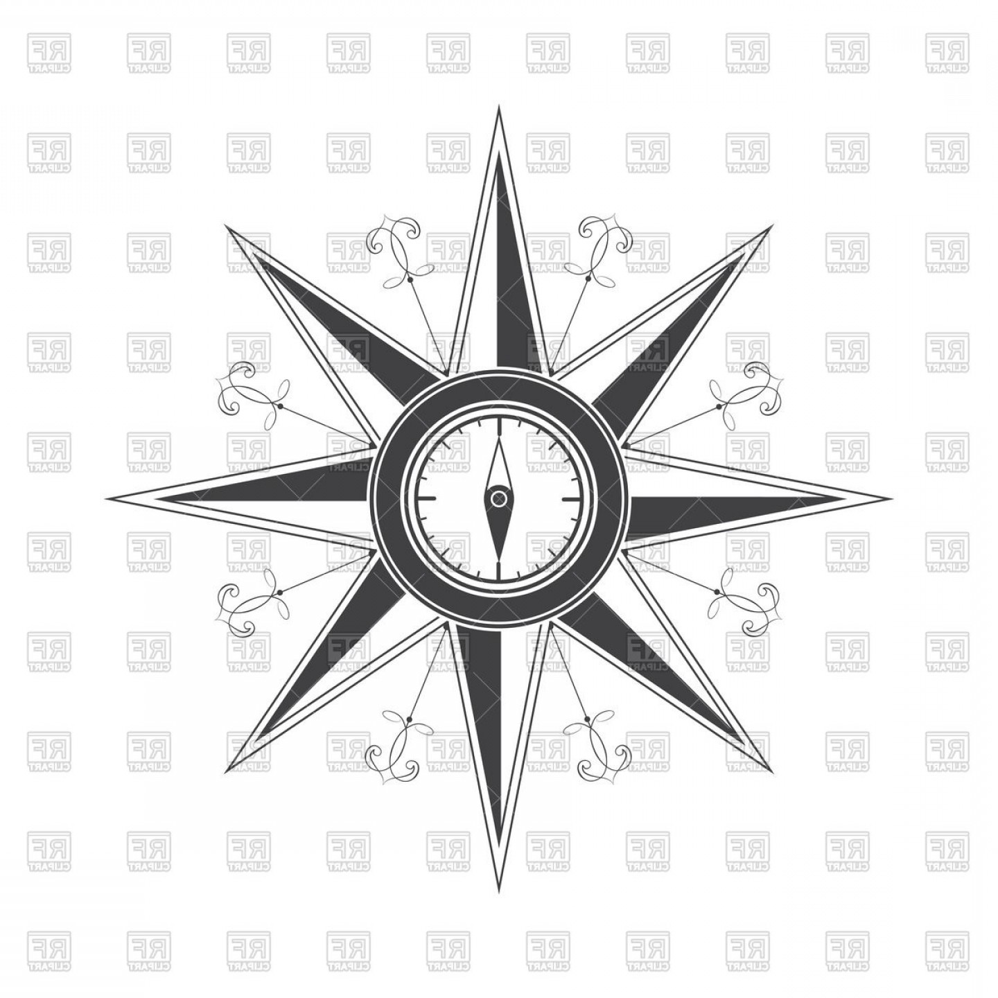 1440x1440 Simple Compass Rose Wind Rose Vector Clipart Arenawp
