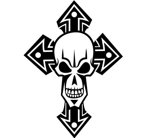 600x565 Free Skull Cross Vector Art 123freevectors