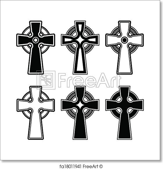561x581 Free Art Print Of Irish, Scottish Celtic Cross Vector. Celtic