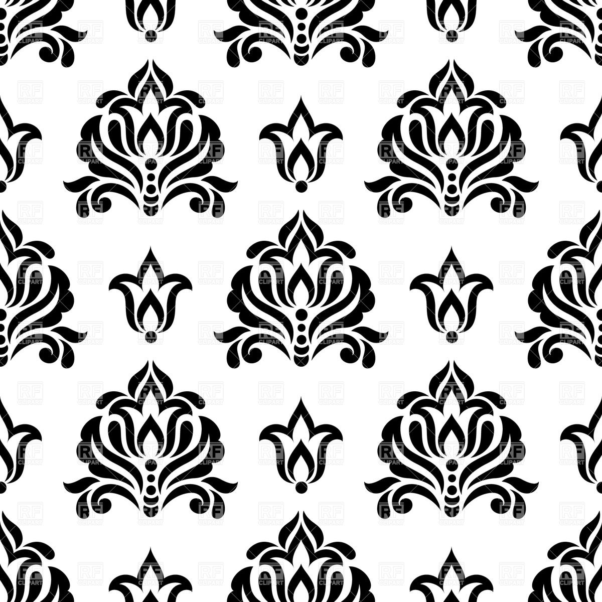 1200x1200 Seamless Damask Ornament Vector Image Vector Artwork Of