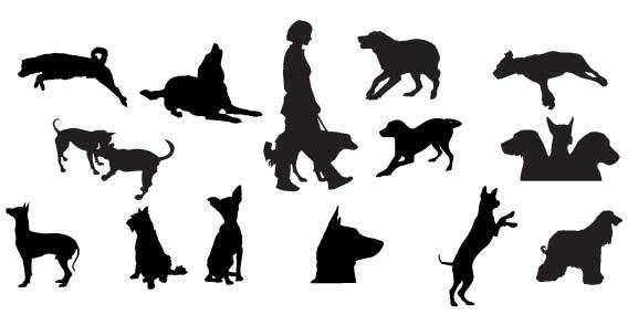 568x294 Dog Silhouettes Free Vector 123freevectors