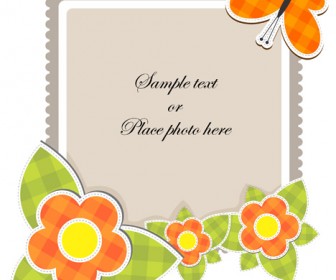 336x280 Flower Photo Frame Vector Design