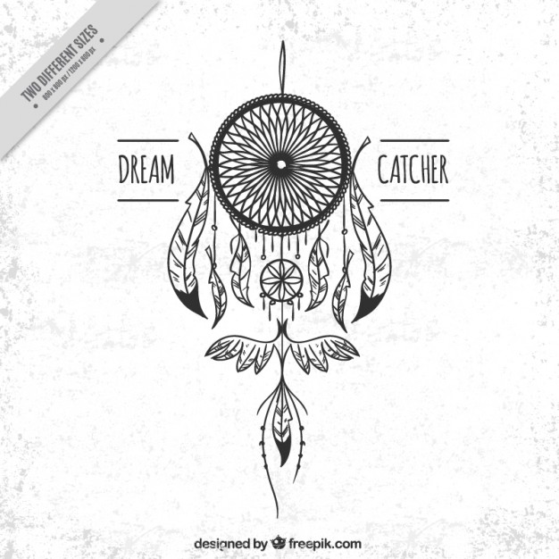 626x626 White Background With Hand Drawn Dreamcatcher Vector Free Download