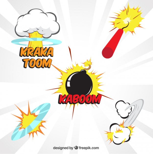 625x626 Comic Explosions Pack Vector Free Download