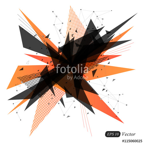 500x500 Abstract Red Geometric Triangle Modern Vector Background. Abstract