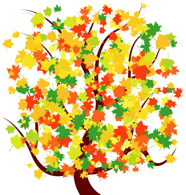 600x630 Free Autumn Tree With Colorful Falling Leaves Free Psd Files