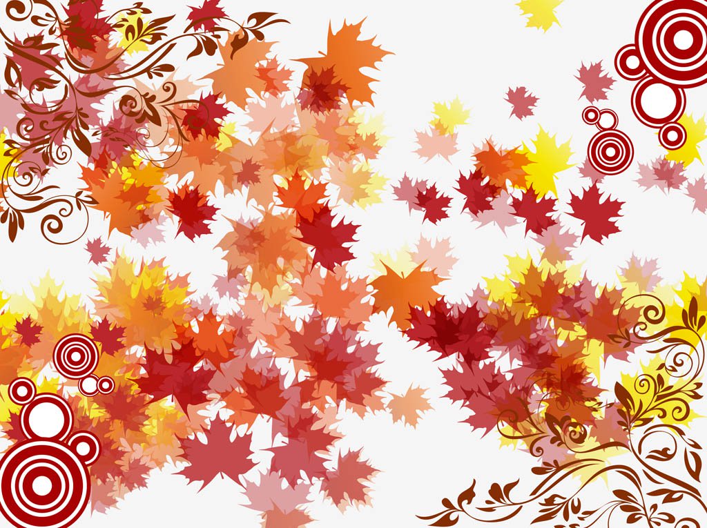 1024x765 Free Autumn Vector Art