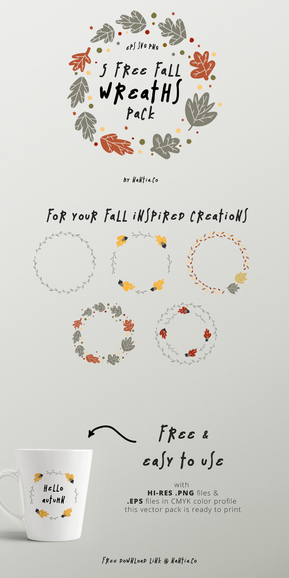1160x2316 Free Fall Wreaths Vector Pack Wreaths And Fonts