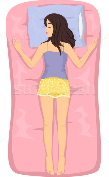 371x600 Girl Sleep Position Free Fall Vector Illustration Lenm ( 6519304