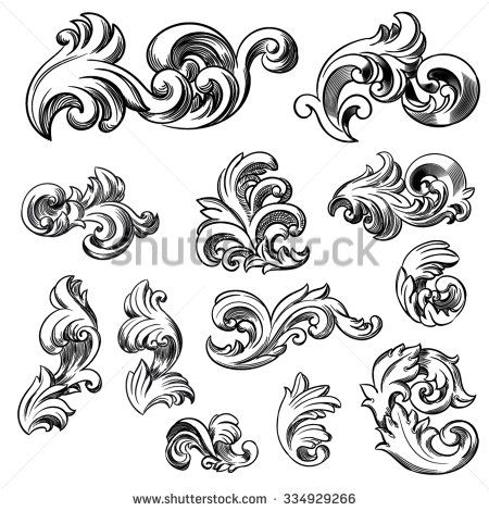 450x470 Drawn Line Art Filigree Flower