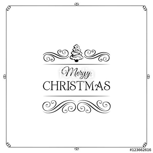 499x500 Merry Christmas, And Happy New Year Card Vector Art. Filigree