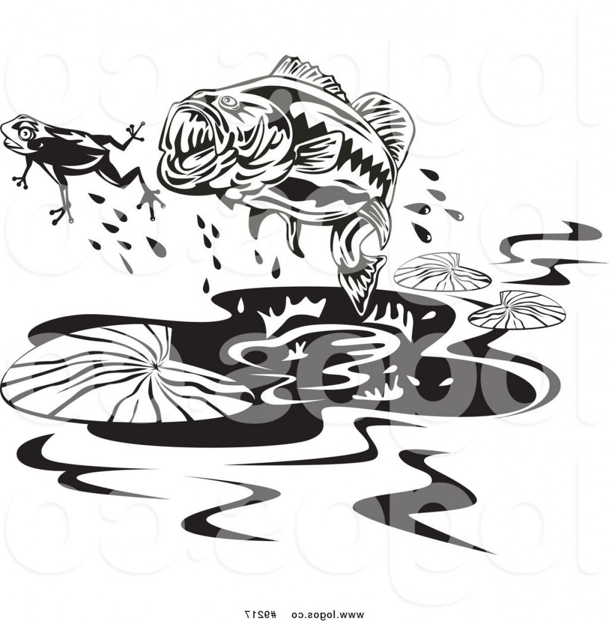 1228x1252 Royalty Free Clip Art Vector Angling Logo Of A Black And White
