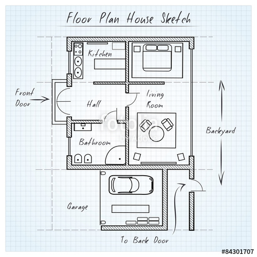 500x500 Floor Plan House Sketch Stock Image And Royalty Free Vector Files