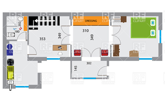 640x400 House Floor Plan Vector Image Vector Artwork Of Architecture