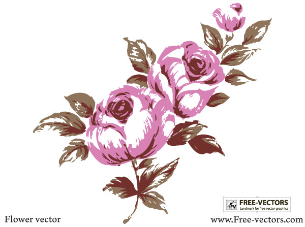 600x447 Free Pink Rose Flower Vector By Free Vectors