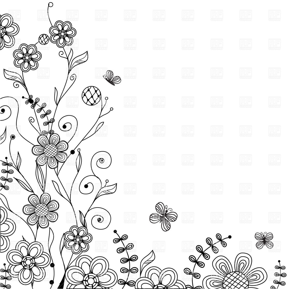 1200x1200 Ornate Floral Corner Vector Image Vector Artwork Of Plants And