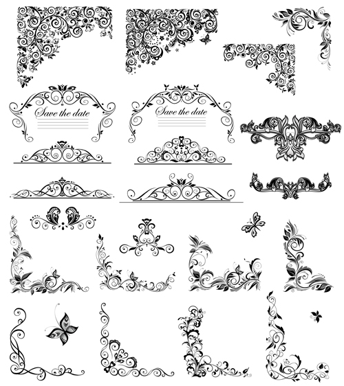 500x562 Floral Ornaments Border And Corner Vector Free Download