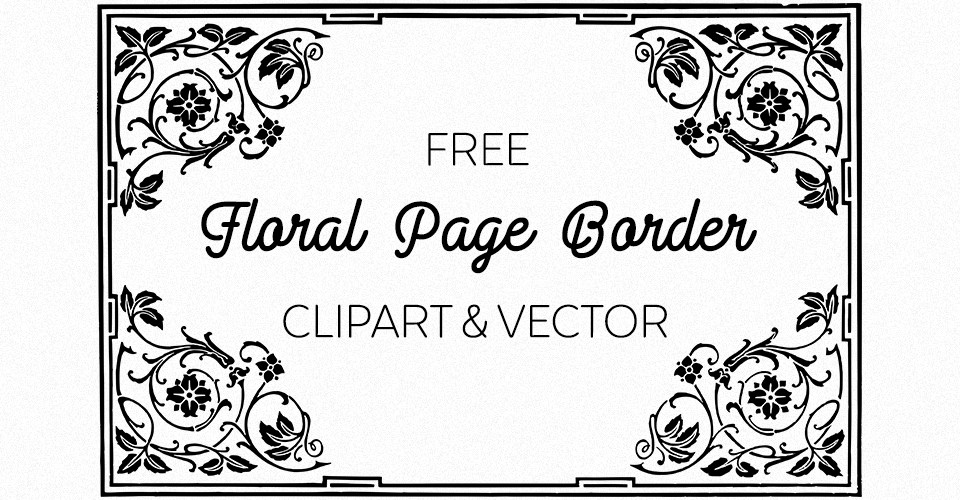 960x500 Free Floral Vector Frame Border Oh So Nifty Vintage Graphics