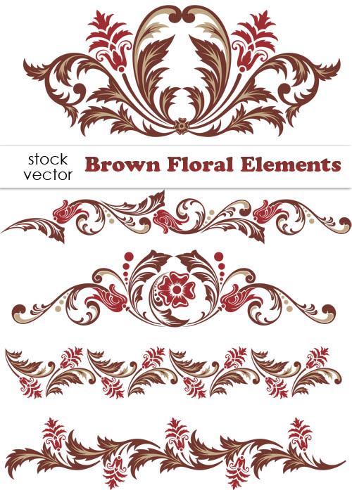 500x697 Brown Floral Design Elements Vector Borders Free Download