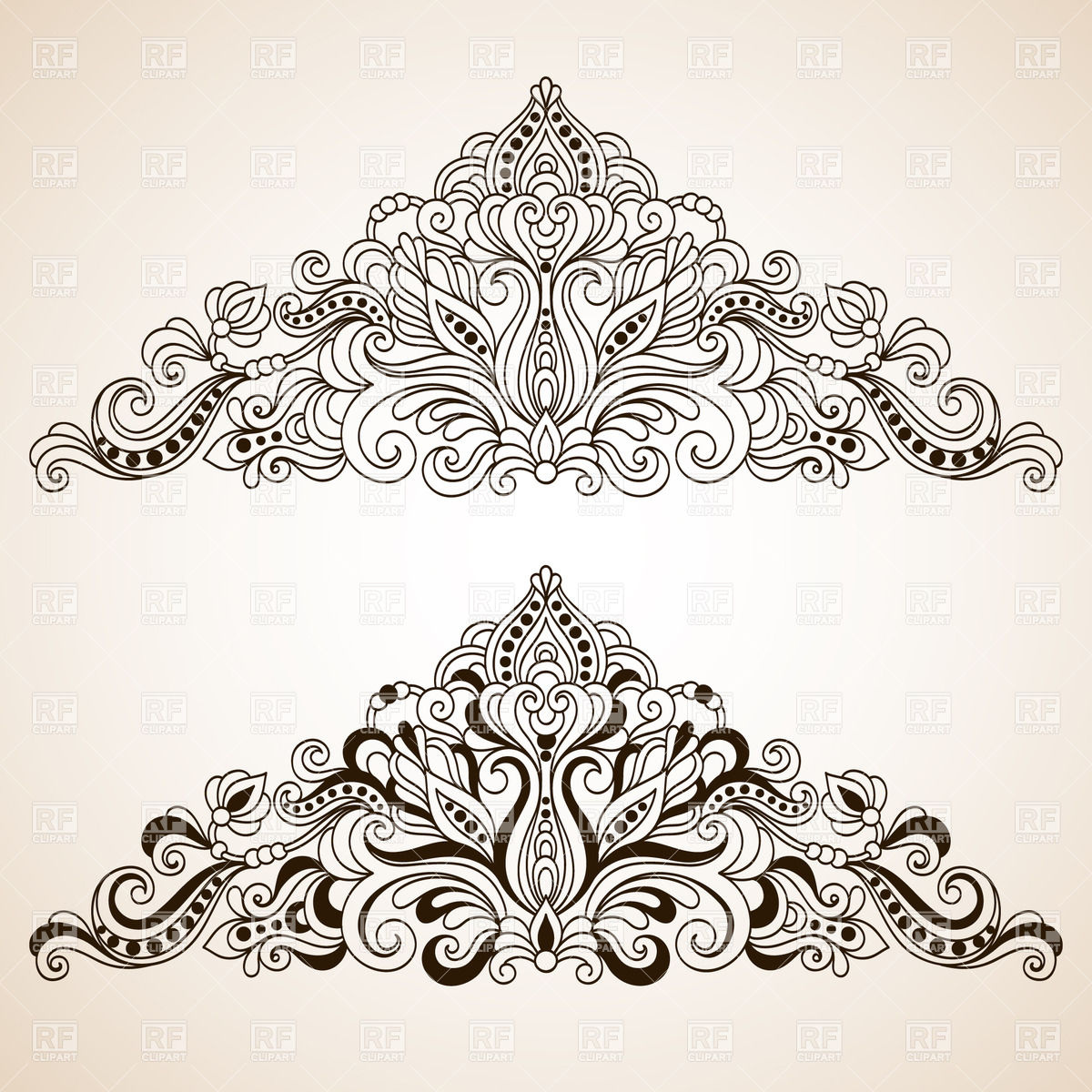 1200x1200 Vintage Floral Ornate Border Elements Vector Image Vector