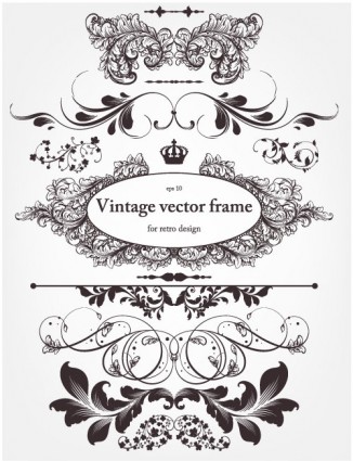 326x425 Europeanstyle Floral Border And Decorations 01 Vector Vector