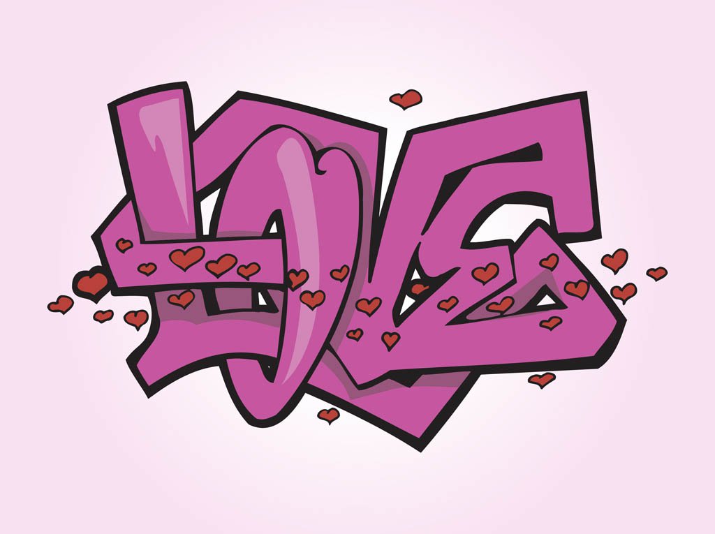 1024x765 Love Graffiti Vector Vector Art Amp Graphics
