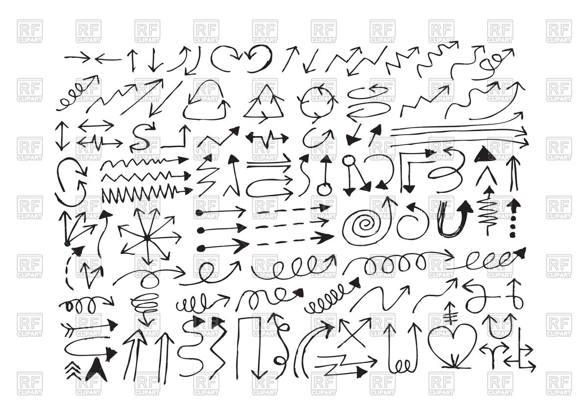 1200x848 Hand Drawn Arrows Collection Vector Image Vector Artwork Of