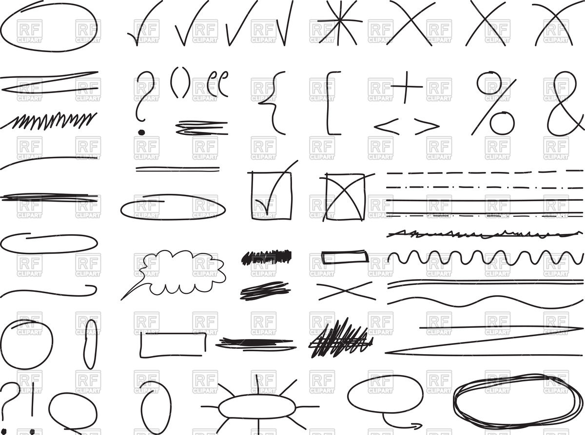 1200x893 Hand Drawn Elements Vector Image Vector Artwork Of Design