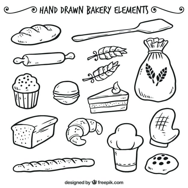 626x626 Baking Elements Hand Drawn Bakery Elements Free Vector Seomonkey