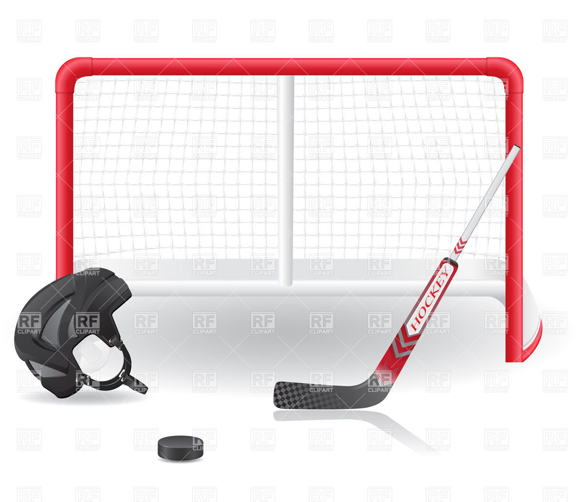 1200x1032 Hockey Goals, Helmet And Stick Vector Image Vector Artwork Of