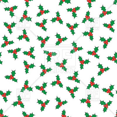 400x400 Seamless Pattern Of Illustrated Holly Vector Image Vector