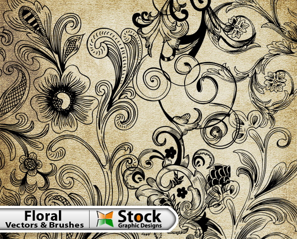 600x482 Free Floral Vector Amp Brush Pack Vector Amp Photoshop Brushes