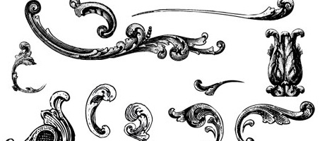 453x200 Free Illustrator Vectors Engraved Vintage Ornaments Design Chair