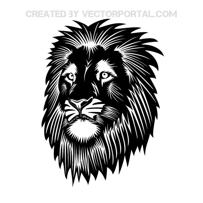 660x660 Lion Head Black Free Vector 123freevectors