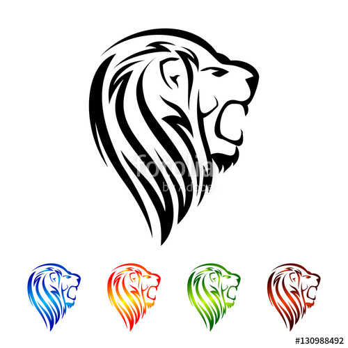 500x500 Lion Head, Lion Vector Logo Design Stock Image And Royalty Free