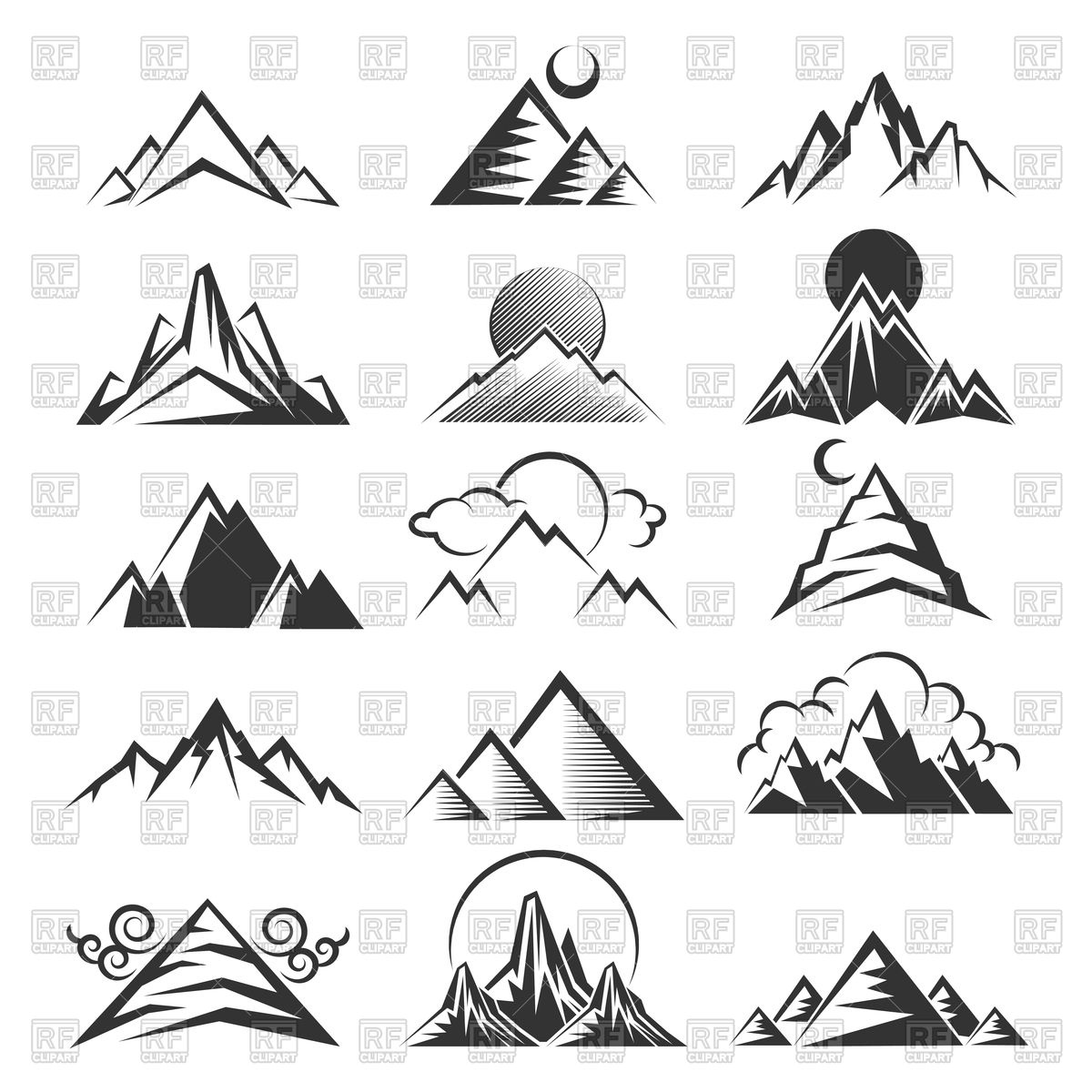 1200x1200 Mountain Icons Vector Image Vector Artwork Of Icons And Emblems
