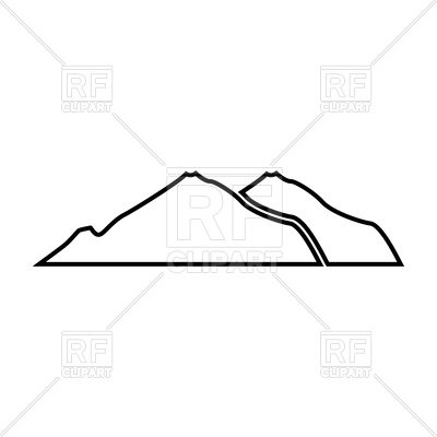 400x400 Mountain Outline On White Background Vector Image Vector Artwork
