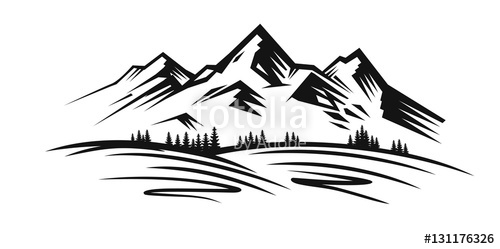 500x249 Mountain Vector Black Stock Image And Royalty Free Vector Files