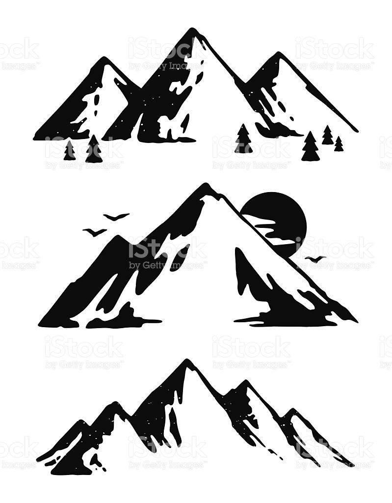 799x1024 Three Mountain Landscapes. Editable Vector File. Alaska