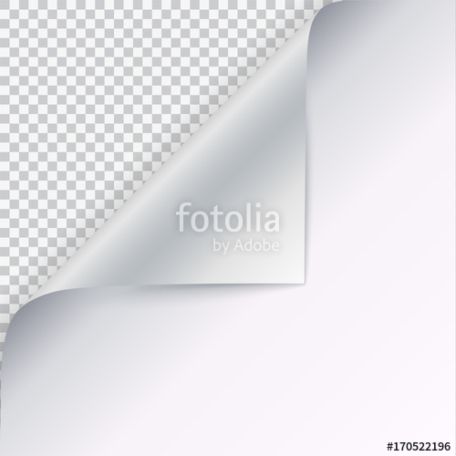 500x500 Page Curl With Shadow On Blank Sheet Of Paper. Vector Curled
