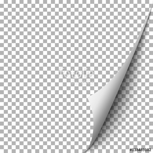 500x500 Page Curl With Shadow On Blank Transparent Checkered Sheet Of