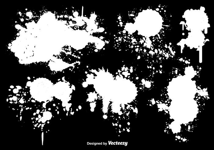700x490 White Paint Splatter Vectors
