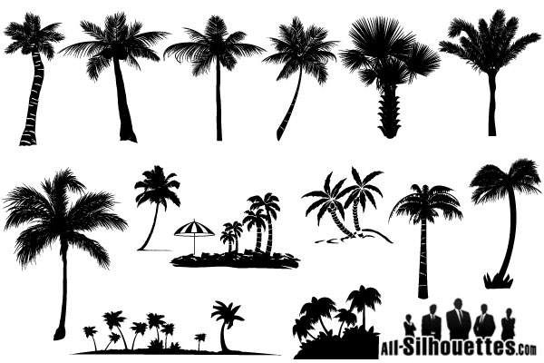 600x400 Palm Tree Silhouettes Vector Free Free Vectors