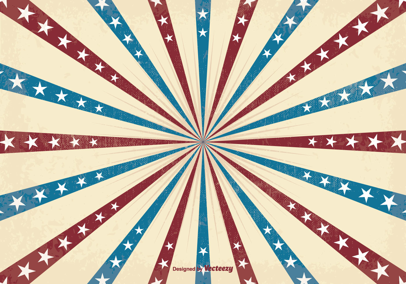 1400x980 Retro Patriotic Sunburst Vector Background