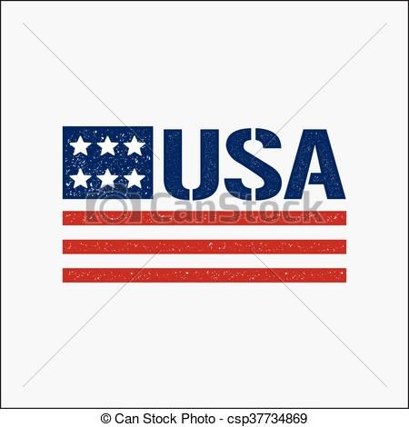 450x470 4th Of July Patriotic Flag Vintage Logo. Vector Graphic Design