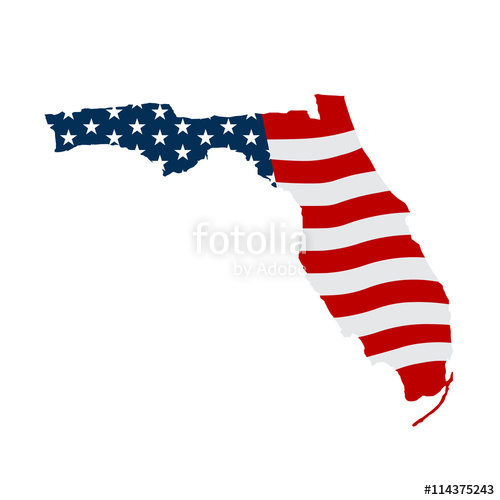 500x500 Florida Patriotic Map. Vector Graphic Design Illustration Stock