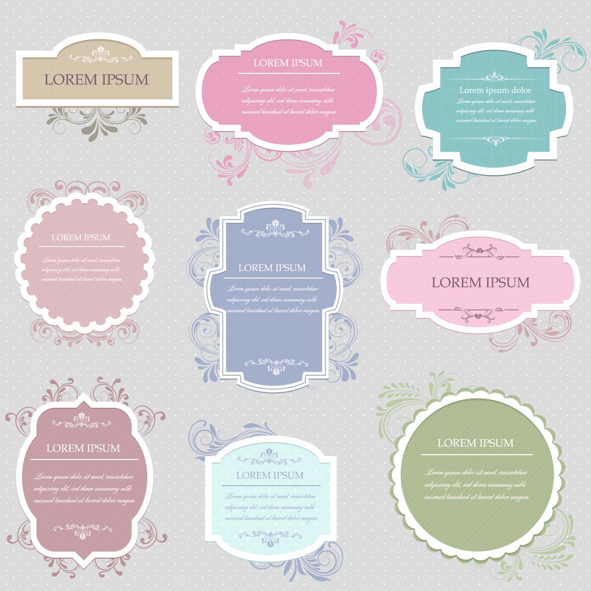 1200x1200 Frames Free Vector Vintage Set Free Download