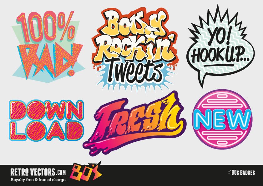 841x596 Free 80s Vectors