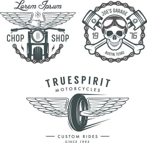 500x484 Motorcycle Logos Creative Retro Vectors Free Vector In