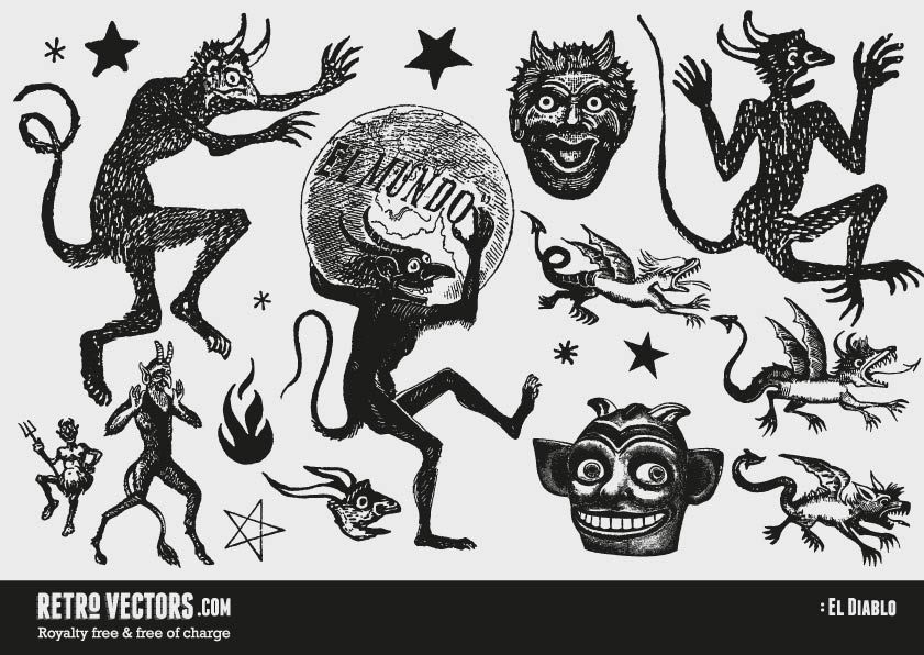 841x596 The Devil Vintage Vectors Royalty Free Free Of Charge